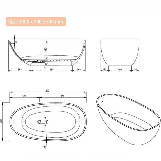 ECLIV Modern Bathtub