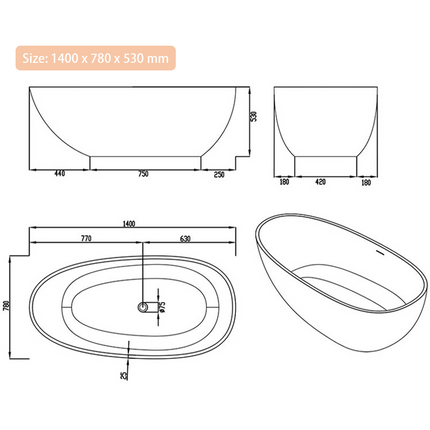 ECLIV Modern Bathtub