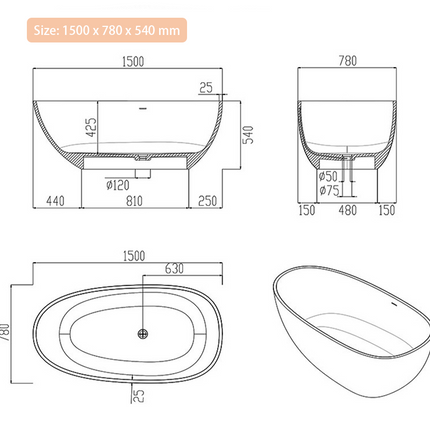 ECLIV Modern Bathtub