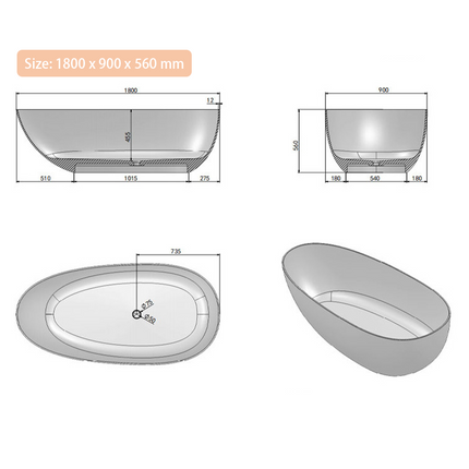 ECLIV Modern Bathtub