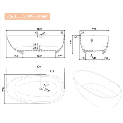 ECLIV Modern Bathtub